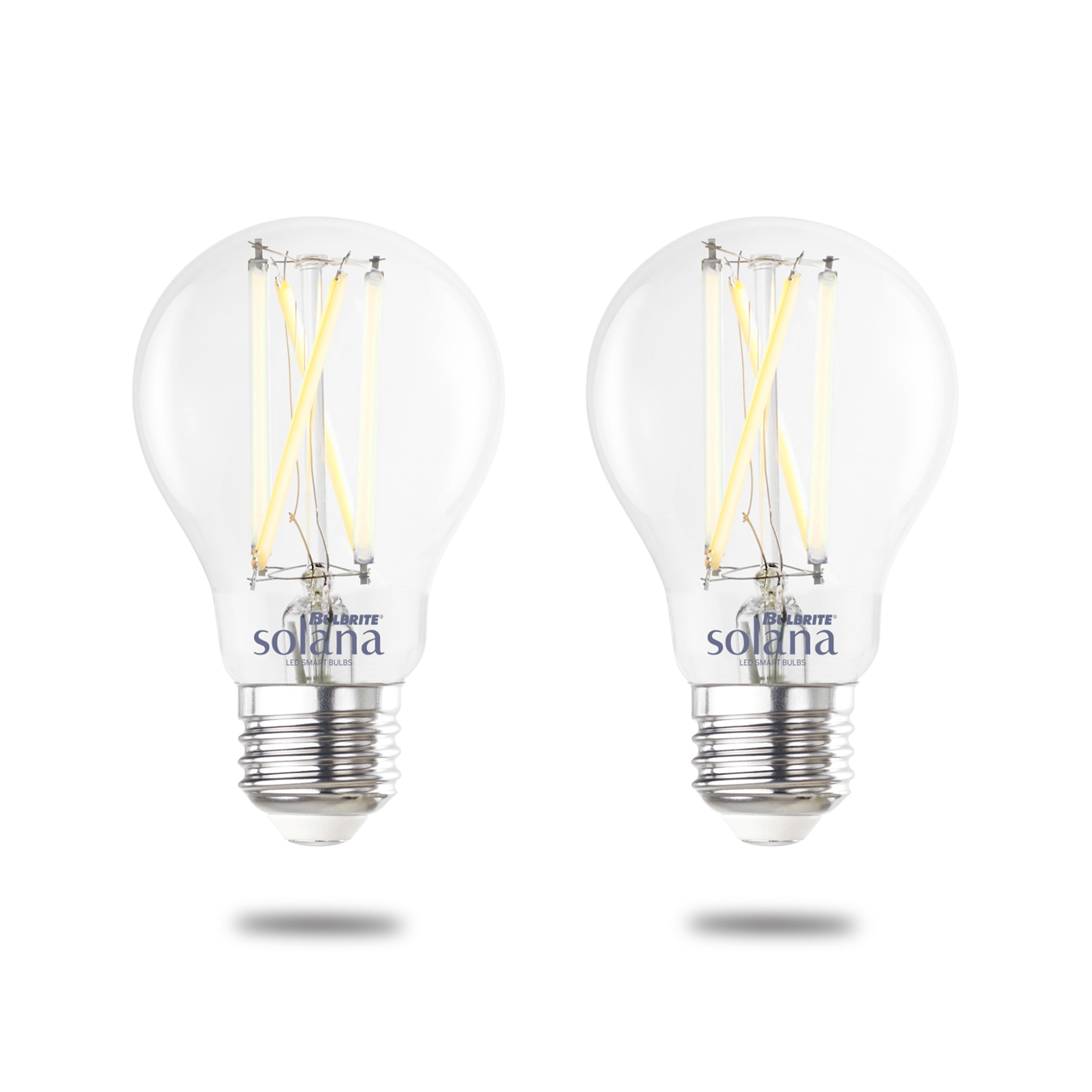 Bulbrite Solana Smart Led A19 60W Equivalent Tunable Wifi Light Bulb Clear 2Pk 2200K 6500K