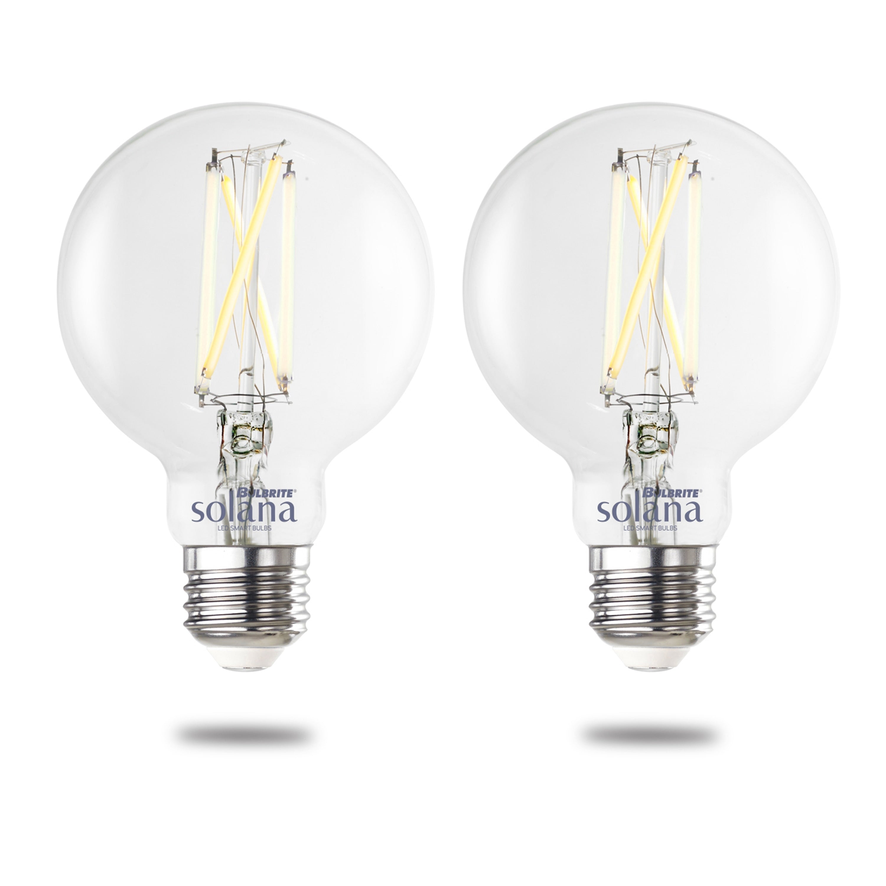 Bulbrite Solana Smart Led G25 60W Equivalent Tunable Wifi Light Bulb Clear 2Pk 2200K 6500K