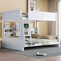 Bunk Bed With Storage Cabinets And Usb Ports Full Xl Over Queen Or Twin Xl Over Queen