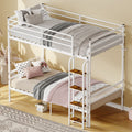 Bunk Beds Twin Over Twin Heavy Duty Bunk Bed With Safety Guardrail Ladder Metal Slats Support No Box Spring Needed