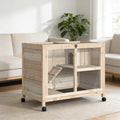 Bunny Cage Small Rabbit Hutch Spacious Pet House Is Designed For Convenient Cleaning Natural