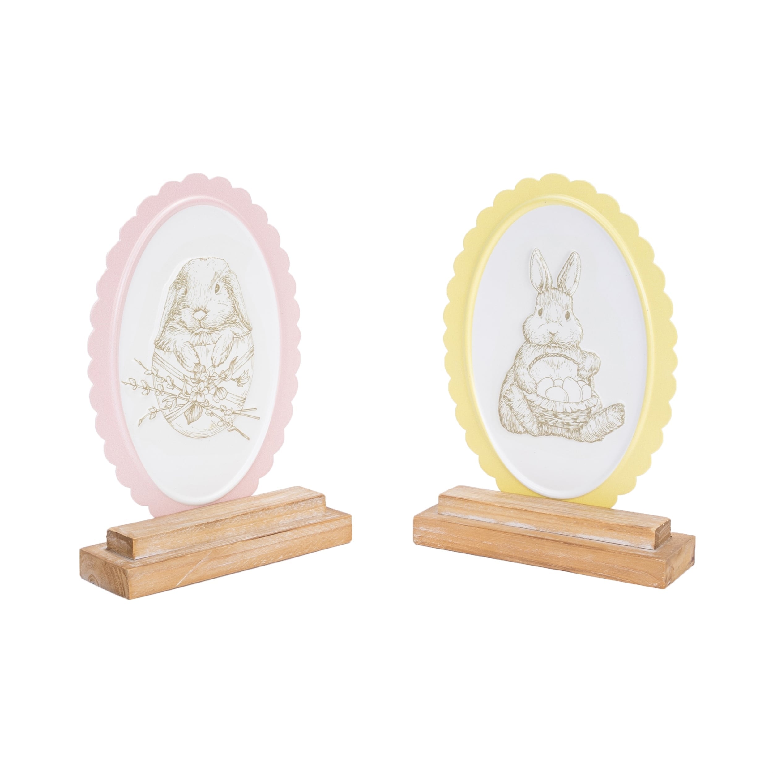 Bunny Embossed Tabletop D Cor Set Of 2