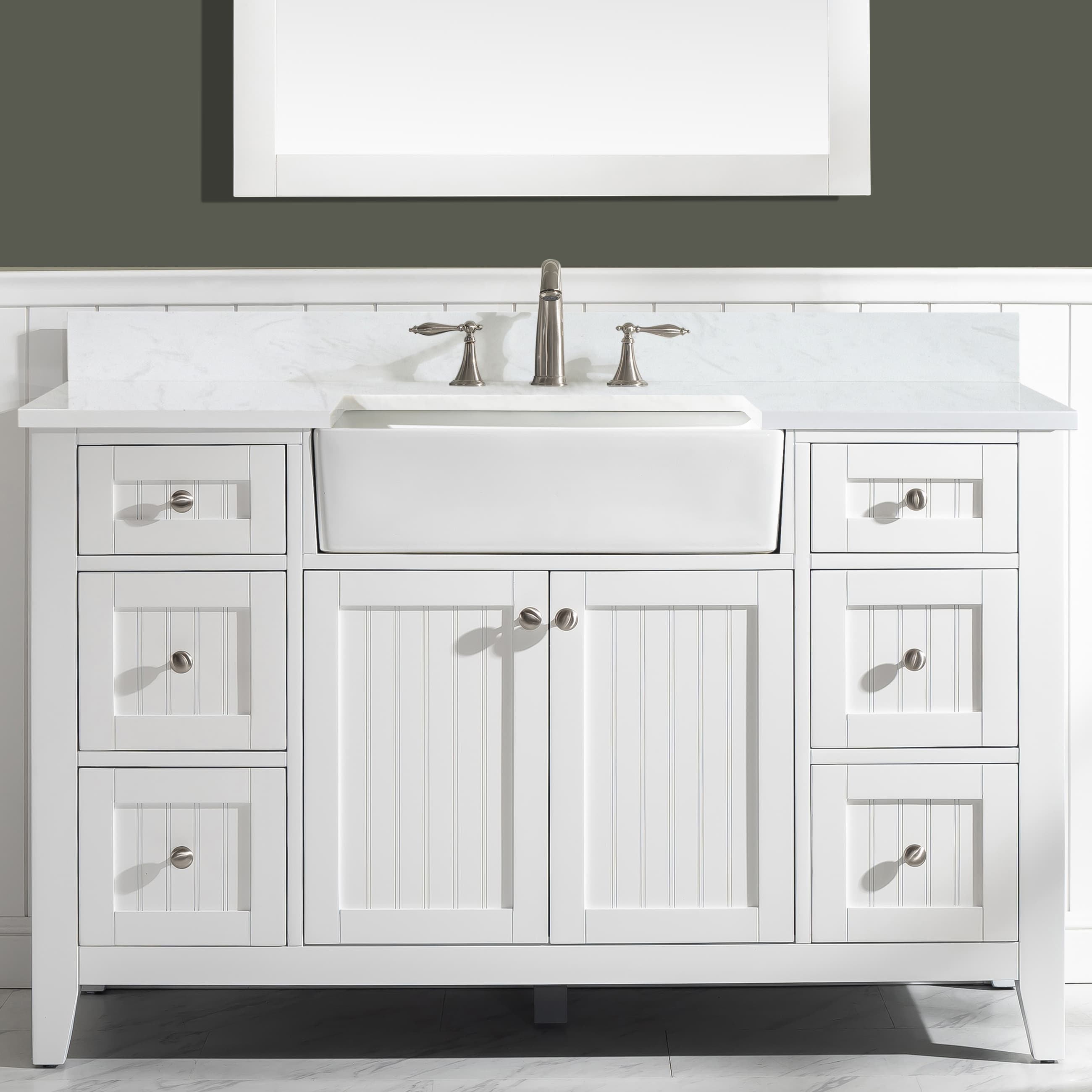 Burbank 54 Single Vanity In White