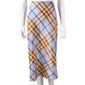 Burberry Lisha Check Long Skirt In Silk