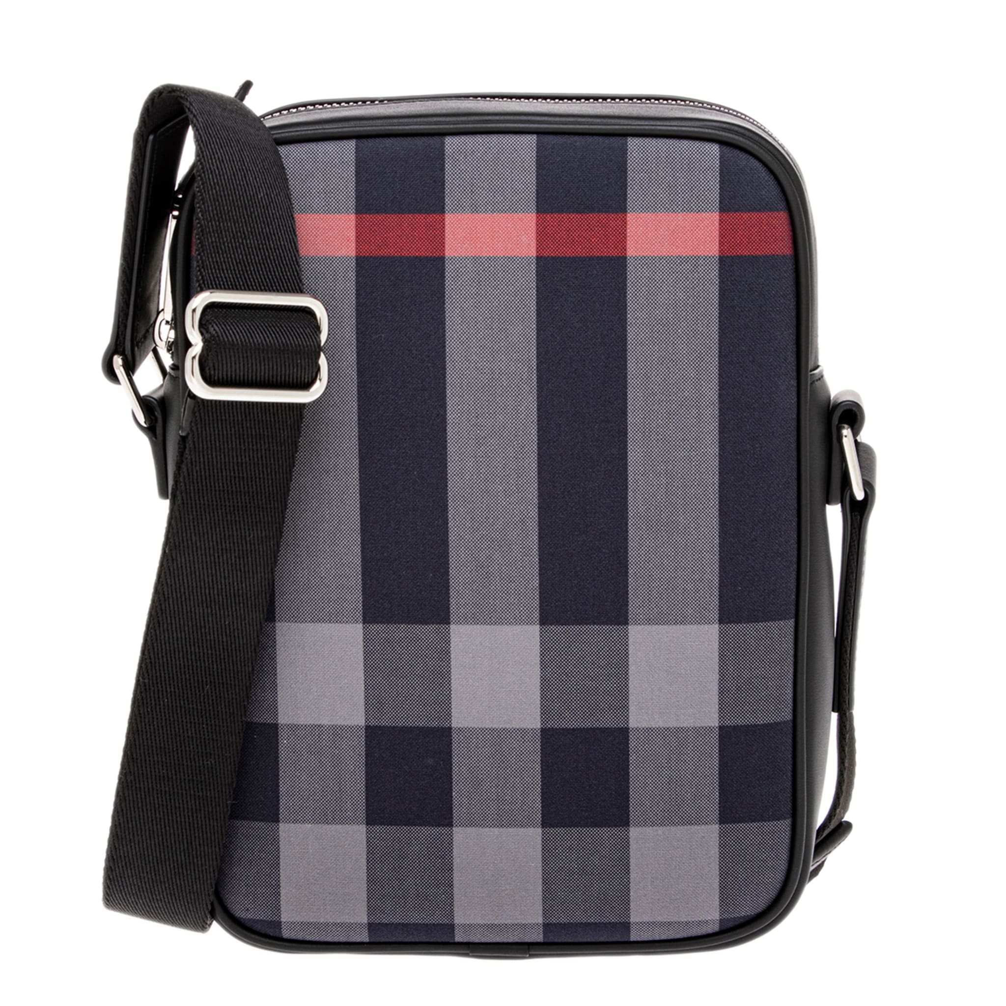 Burberry Mens Check Canvas Crossbody Bag