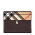Burberry Mens Check And Leather Card Case