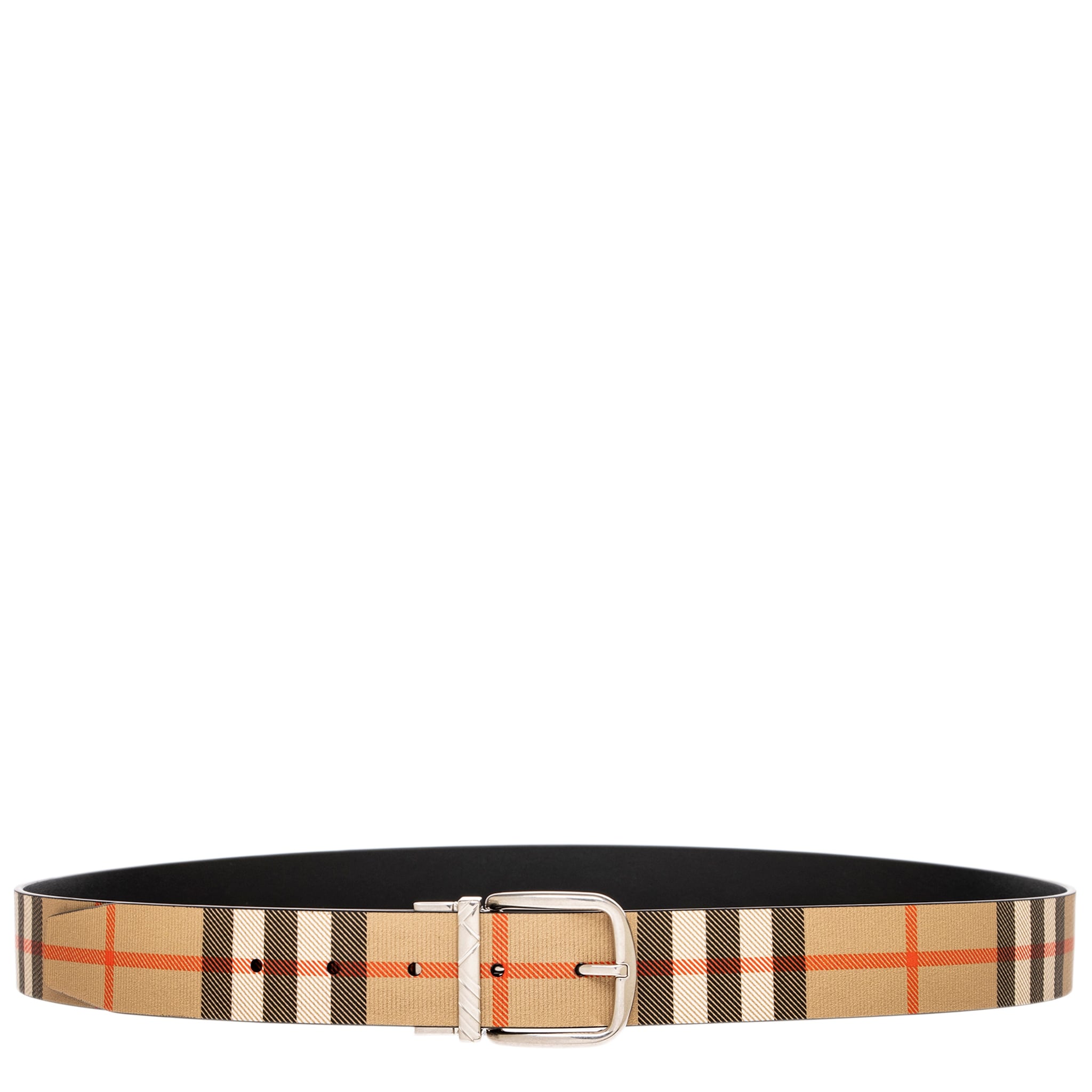 Burberry Mens Reversible Check Pin Belt 1.4 Wide