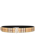 Burberry Mens Reversible Check Tb Belt 1.4 Wide