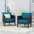 Burchett Outdoor Acacia Wood Club Chairs With Cushions Set Of 2 By Christopher Knight Home