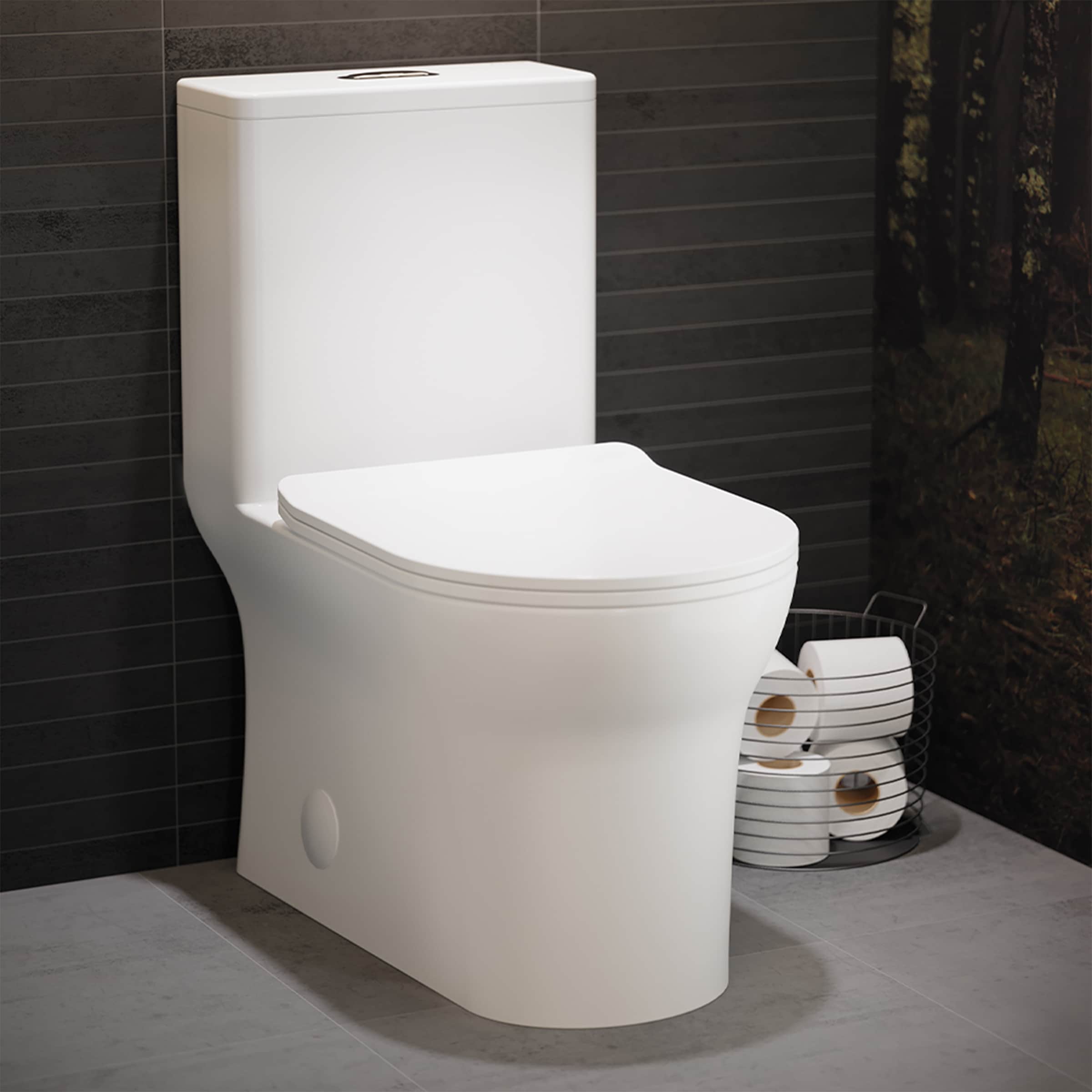 Burdon One Piece Square Toilet Dual Flush 0.8 1.28 Gpf N A