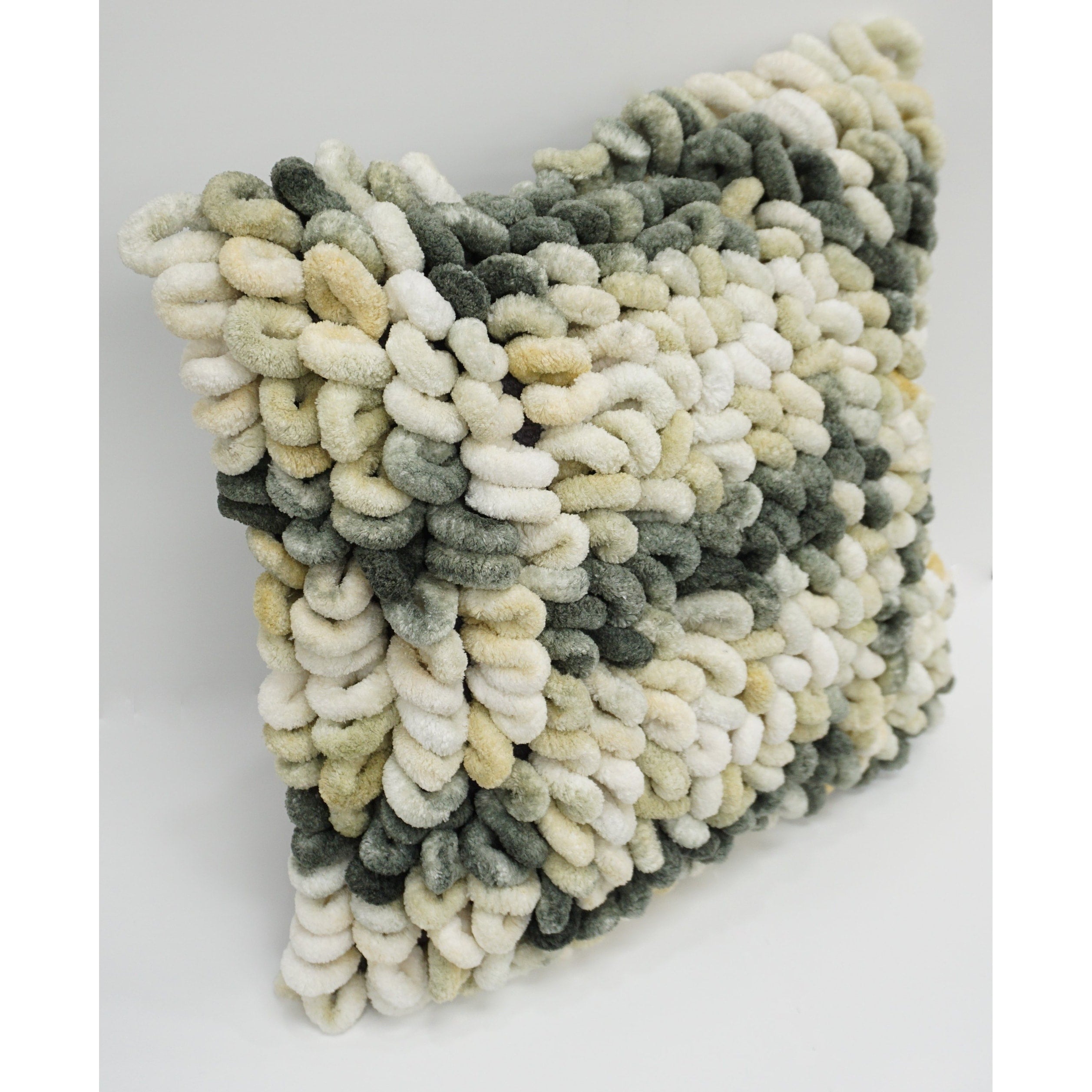 Burford Gray Shaggy Loop Throw Pillow