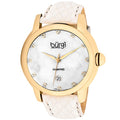 Burgi Womens Diamond Quartz Date Watch White Strap
