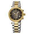 Burgi Womens Mother Of Pearl Dial Chronograph Stainless Steel Two Tone Bracelet Watch