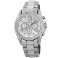 Burgi Womens Multifunction Day Date And 24 Hour Indicator Silver Tone Bracelet Watch