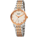 Burgi Womens Quartz Diamond Date Stainless Steel Two Tone Bracelet Watch