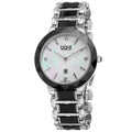 Burgi Womens Quartz Diamond Stainless Steel Black Bracelet Watch
