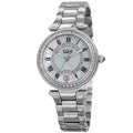 Burgi Womens Quartz Swarovski Crystal Stainless Steel Silver Tone Bracelet Watch
