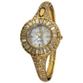 Burgi Womens Sizzling Diamond And Crystal Goldtone Bangle Watch