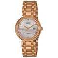 Burgi Womens Swiss Quartz Diamond Rose Tone Bracelet Watch