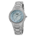 Burgi Womens Swiss Quartz Diamond Stainless Steel Blue Bracelet Watch