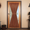 Vhc Brands Primitive Burgundy Red Cotton Check Door Panel Curtain With Rod Pocket