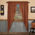 Red Primitive Curtains Vhc Burgundy Check Prairie Panel Pair Rod Pocket Cotton Check