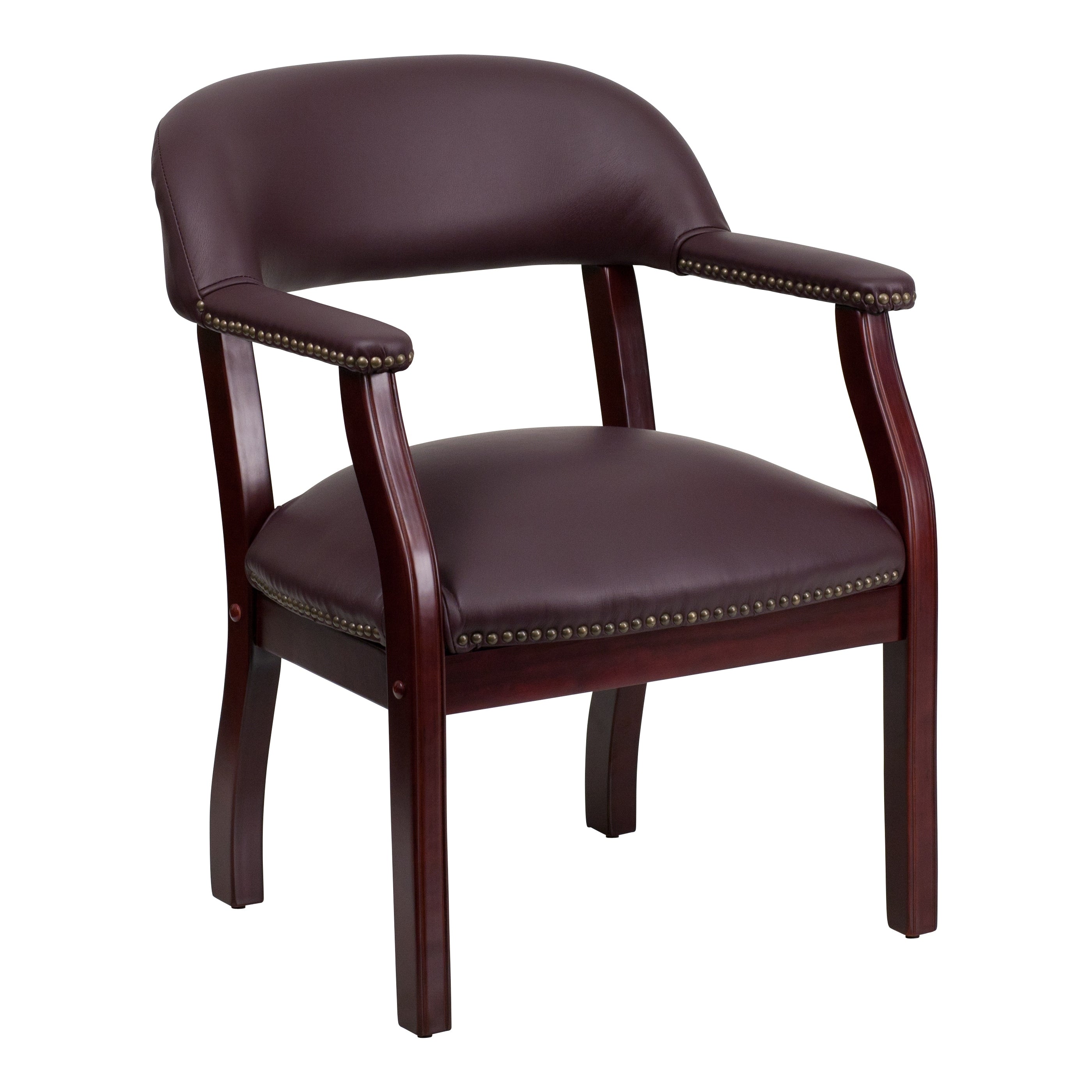 Burgundy Leather Conference Chair