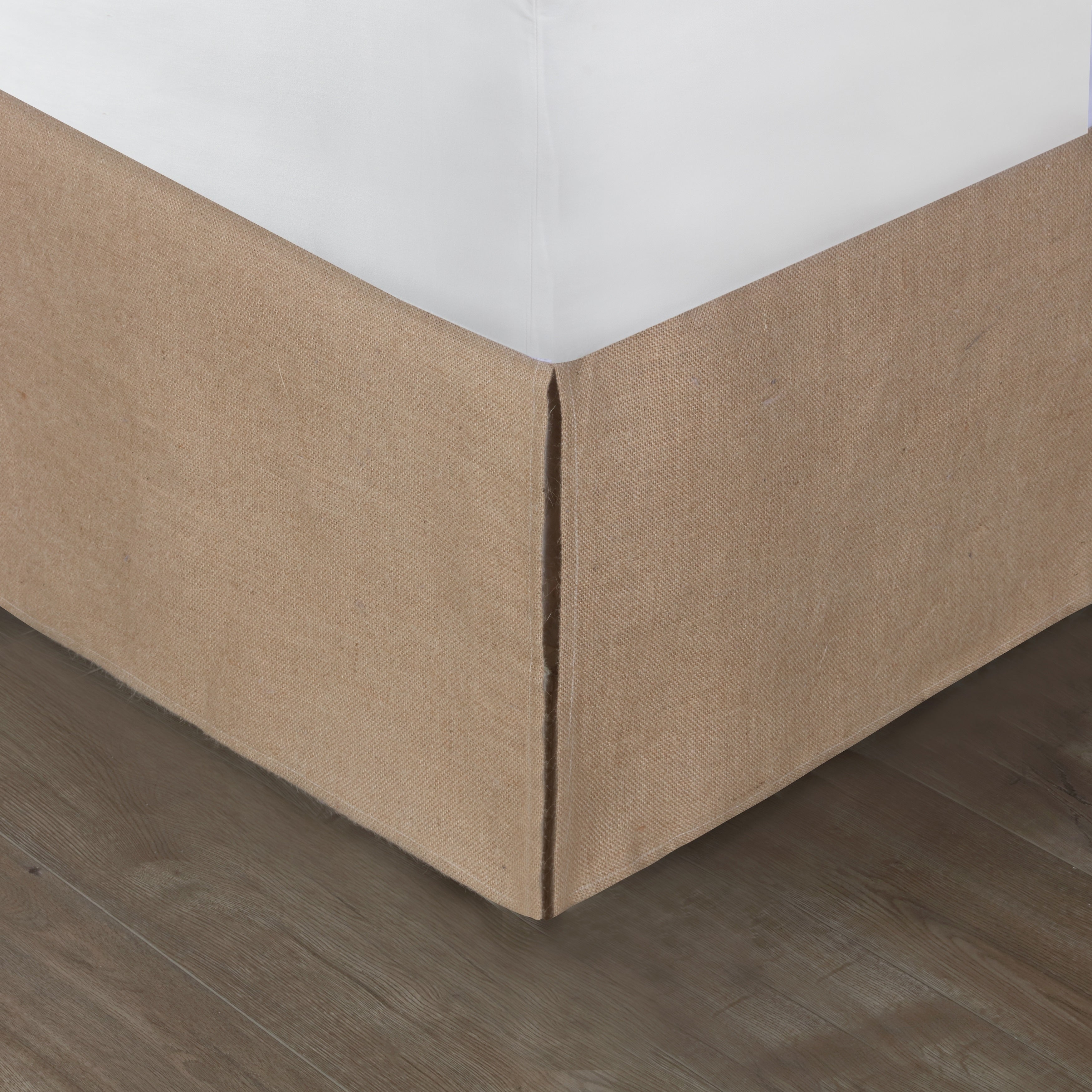 Burlap Natural 15 Inch Drop Bed Skirt