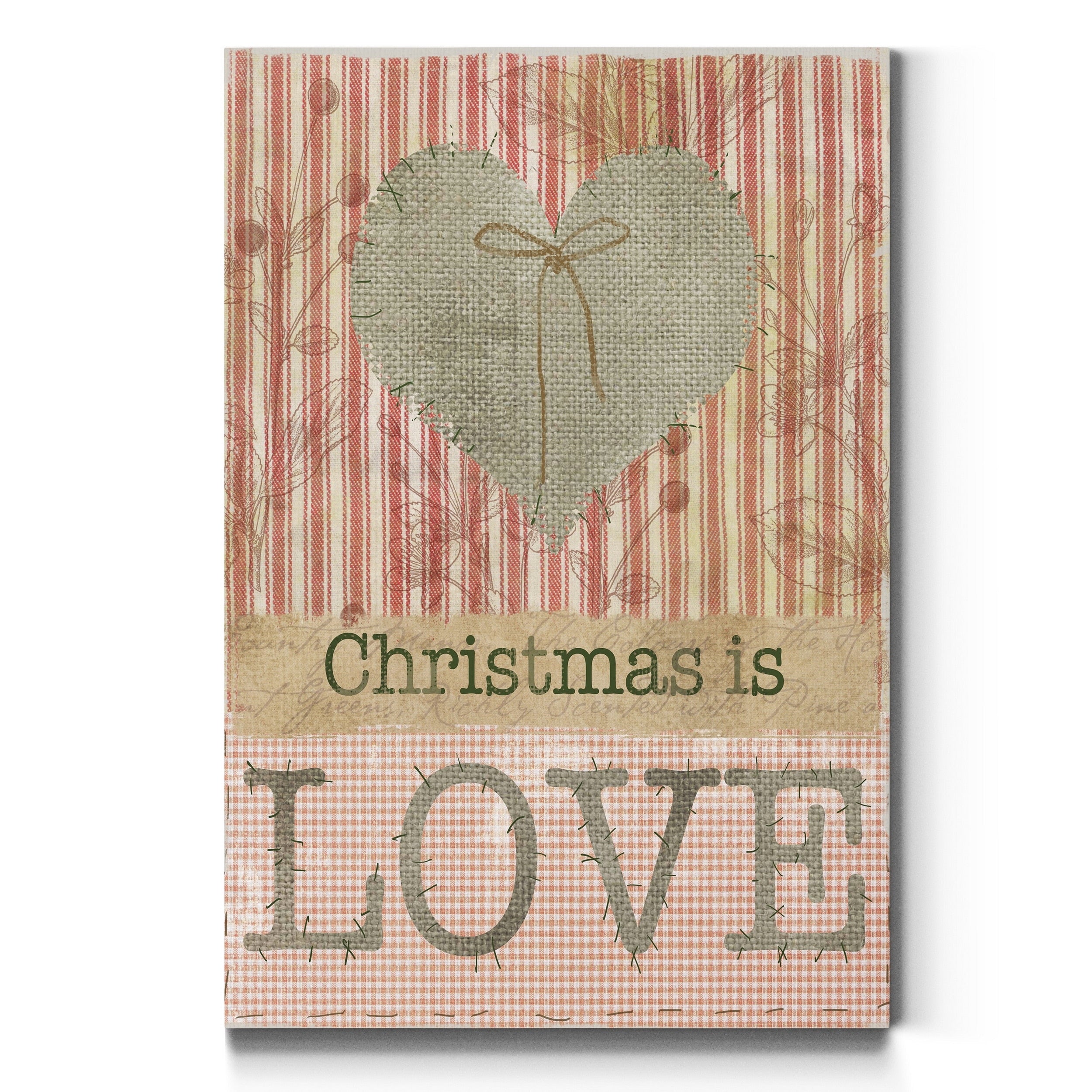 Burlap Christmas Love Gallery Wrapped Canvas