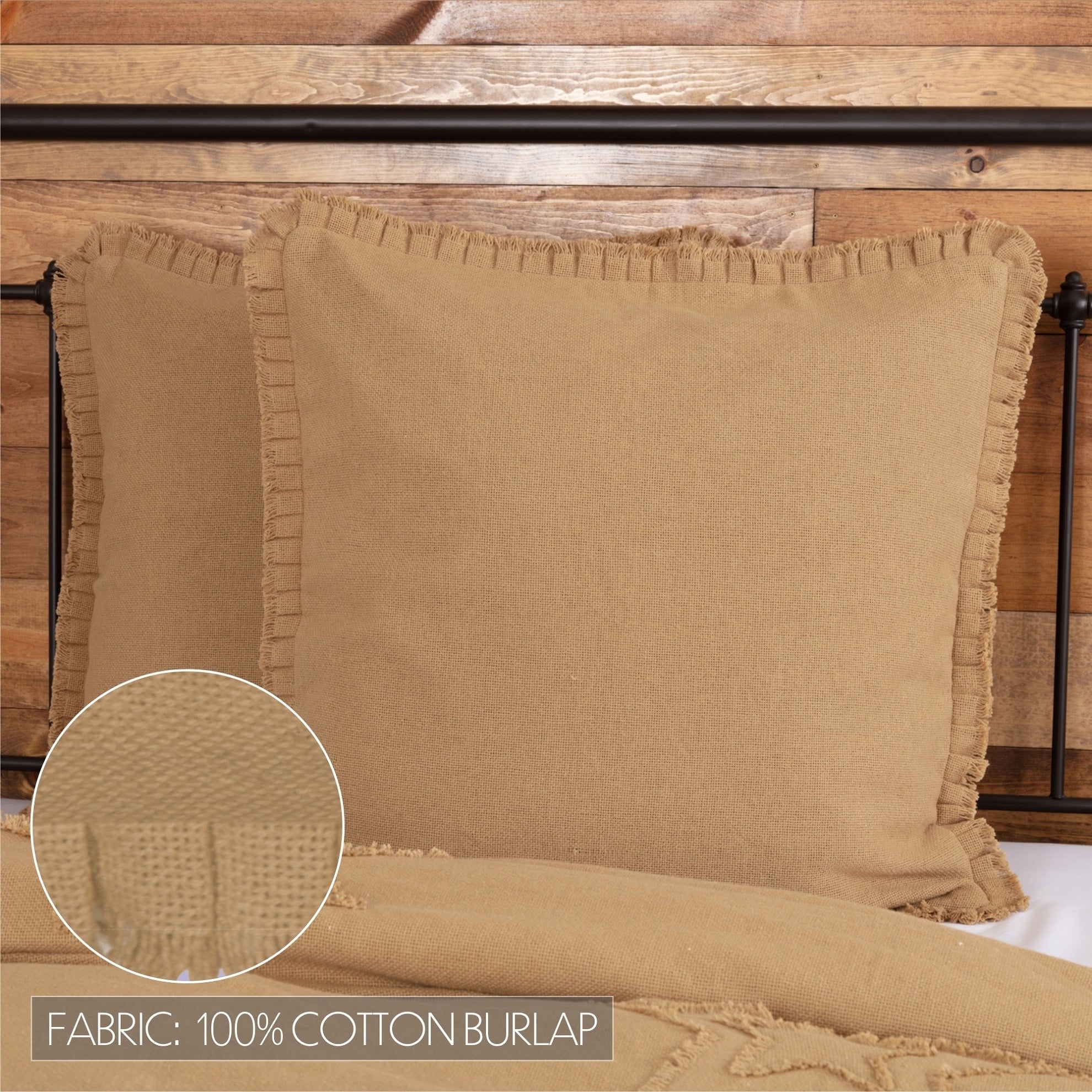 Burlap 100 Cotton Euro Sham With Ruffle
