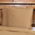 Vhc Antique Creme White Farmhouse French Country Bedding Burlap Vintage Fringed Ruffle Solid Euro Sham