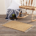 Burlap Natural Chindi Rag Rug 18 X 26 18 X 26
