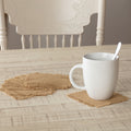 Tan Farmhouse Tabletop Kitchen Veranda Burlap Tan Coaster Set Of 12 Cotton Solid Color Cotton Burlap Square