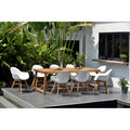 Burleigh Teak Rectangular 9 Piece Patio Dining Set With White Chairs By Amazonia