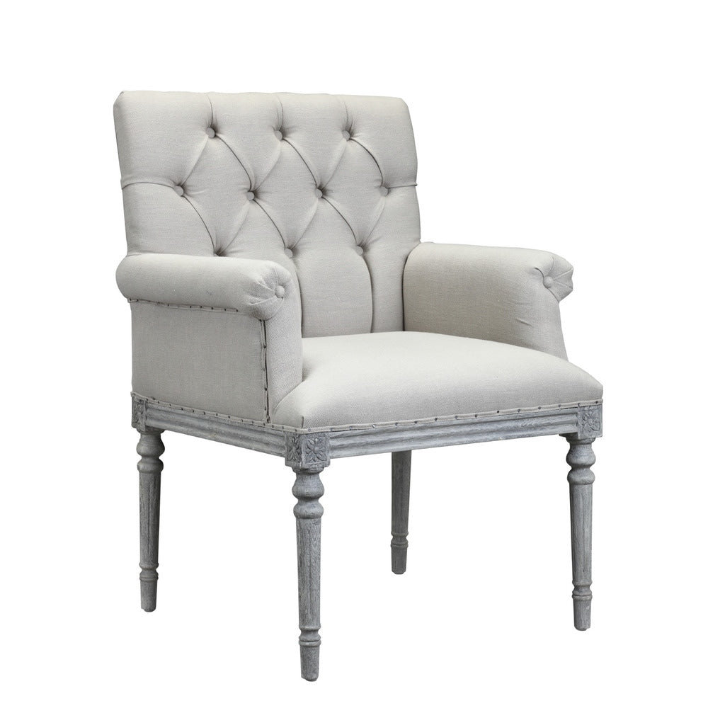 Burnham Home Designs Keegan Collection Wood And Linen Upholstered Armchair