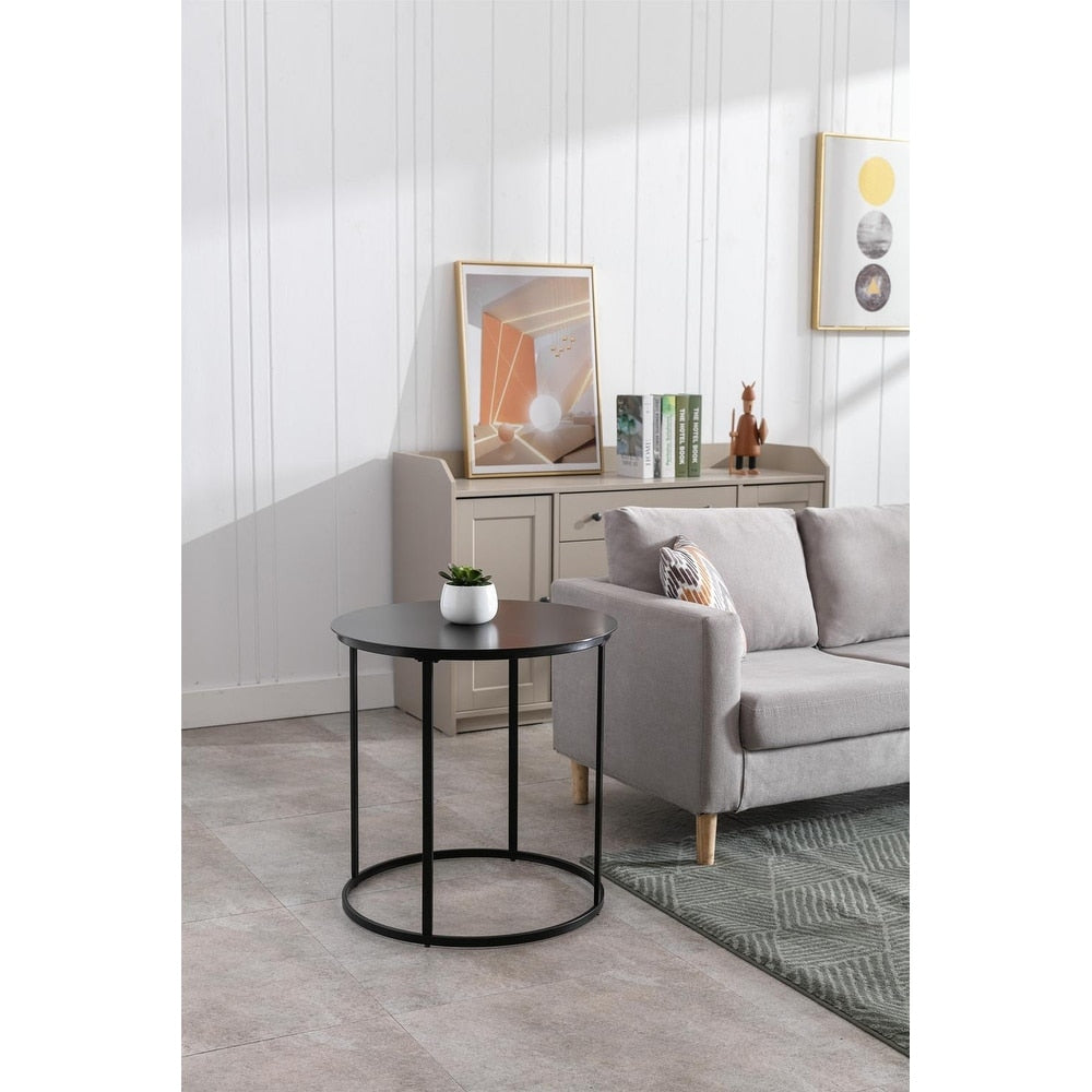 Burnham Home Designs Landon Brown Iron Round Side Table