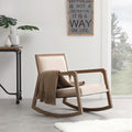 Burnham Home Designs Modern Farmhouse Wood Upholstered Rocking Chair