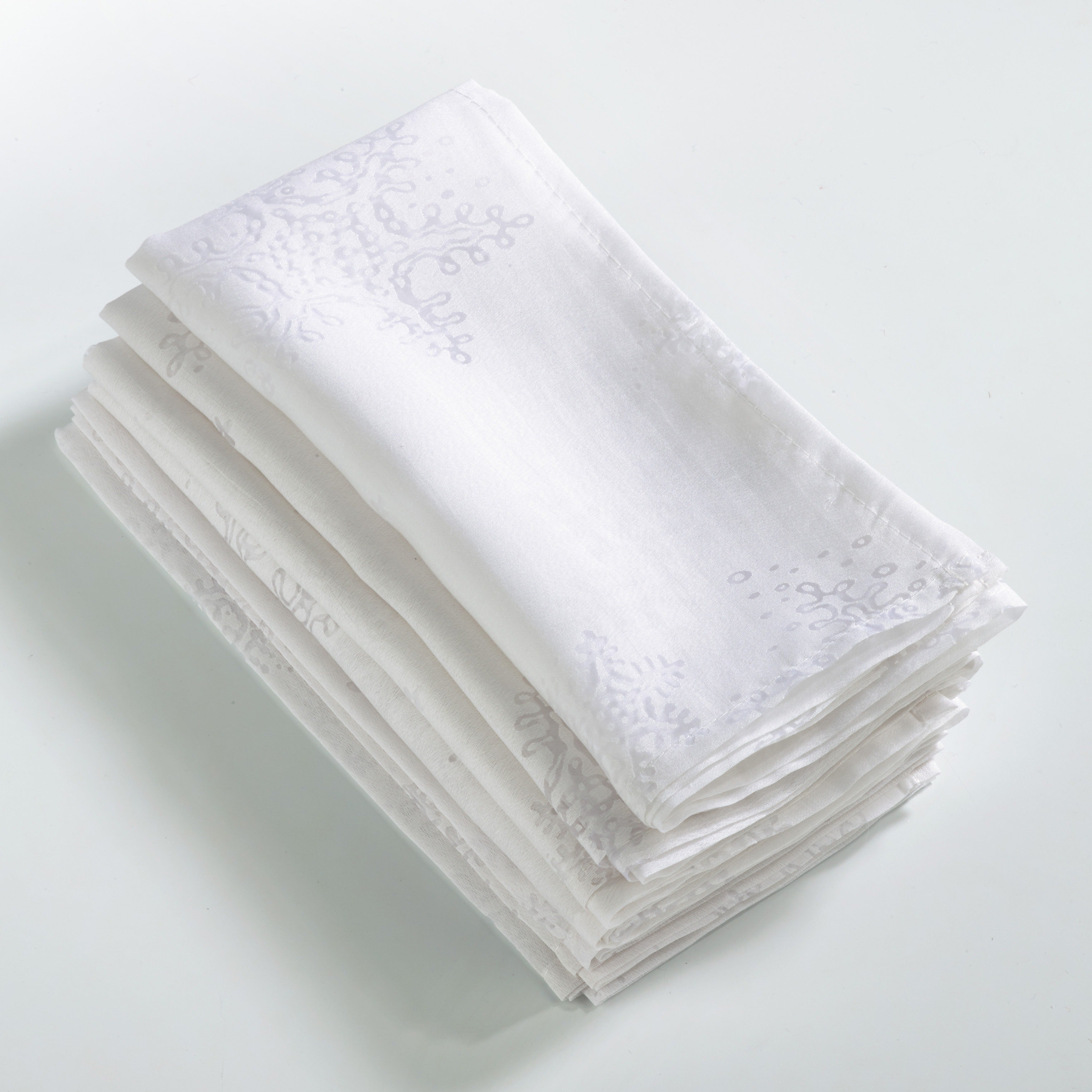 Burnout Snowflake Design Napkin Set Of 4