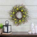 Burrs Catkins Leaves And Twig Artificial Spring Wreath Yellow And Green 20 Inch