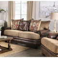 Furniture Of America Burton Traditional Brown Leatherette Loveseat