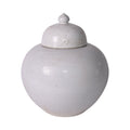 Busan White Lidded Ginger Jar Large 13X13X16