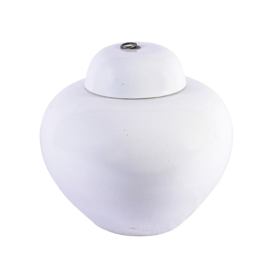 Busan White Lidded Jar Bronze Ring Short