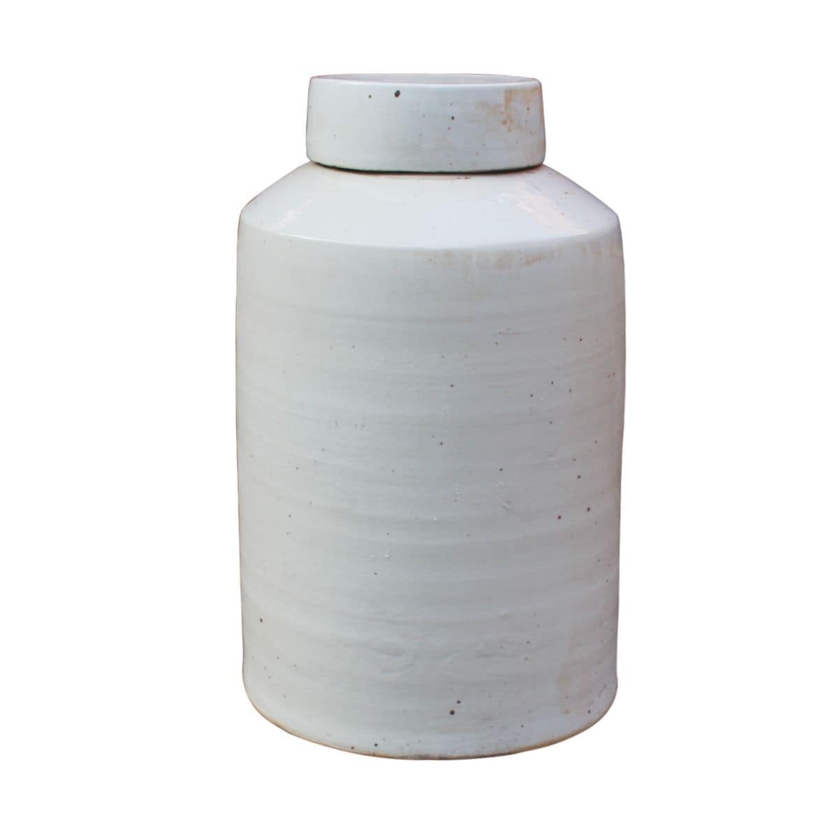 Busan White Round Tea Jar Large