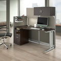 Bush Business Furniture Office In An Hour 65W X 33D Cubicle Workstation With Storage In Mocha Cherry