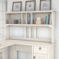 Bush Furniture Salinas 60W Hutch For L Shaped Desk In Antique White