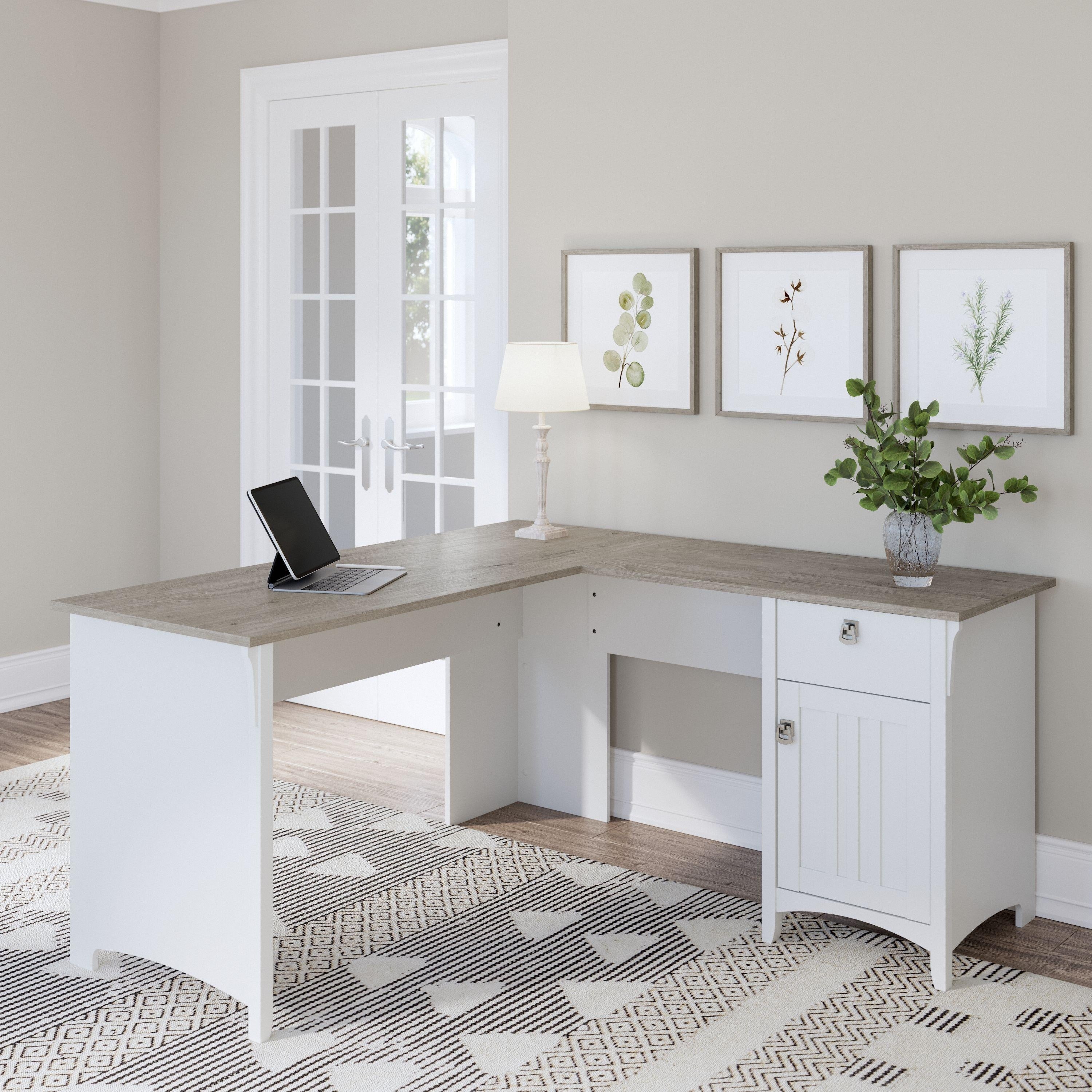 Salinas 60W L Shaped Desk With Storageby Bush Furniture