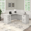 Saratoga L Shaped Computer Desk By Bush Furniture In Harvest Cherry