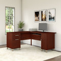 Somerset 60W L Shaped Desk By Bush Furniture In Hansen Cherry