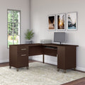 Somerset 60W L Shaped Desk By Bush Furniture In Mocha Cherry