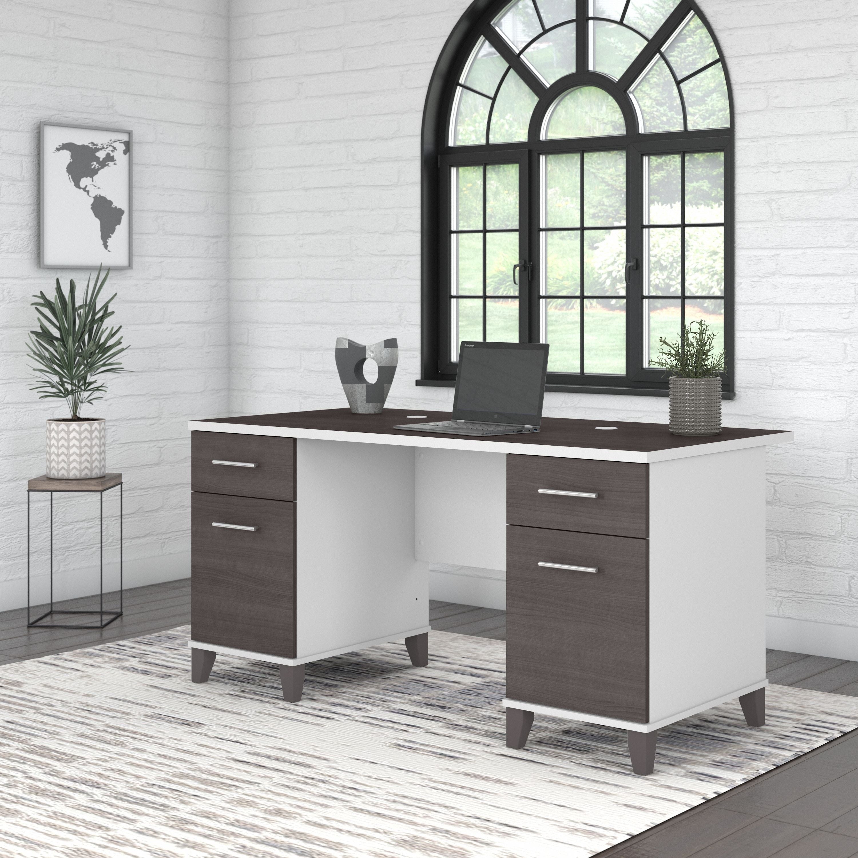 Bush Furniture Somerset 60W Office Desk In Ash Gray